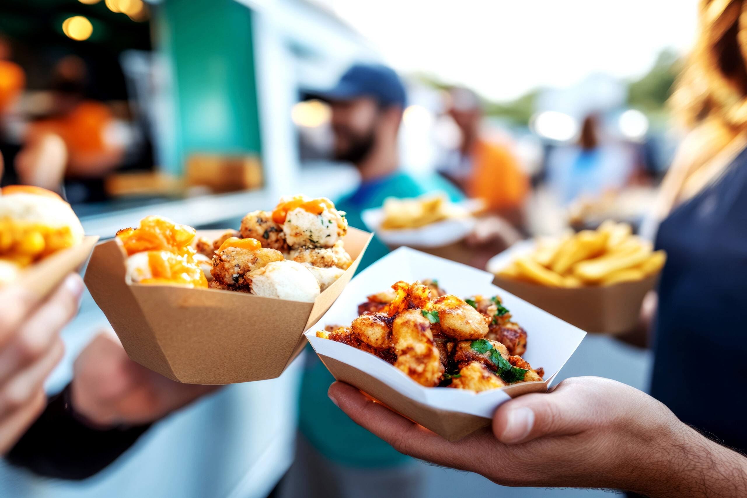 Delicious food truck feast urban street culinary experience vibrant environment close-up view food and flavor exploration